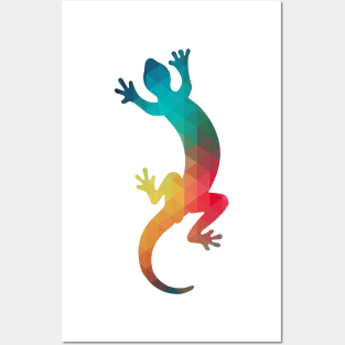 Rainbow gecko Posters and Art